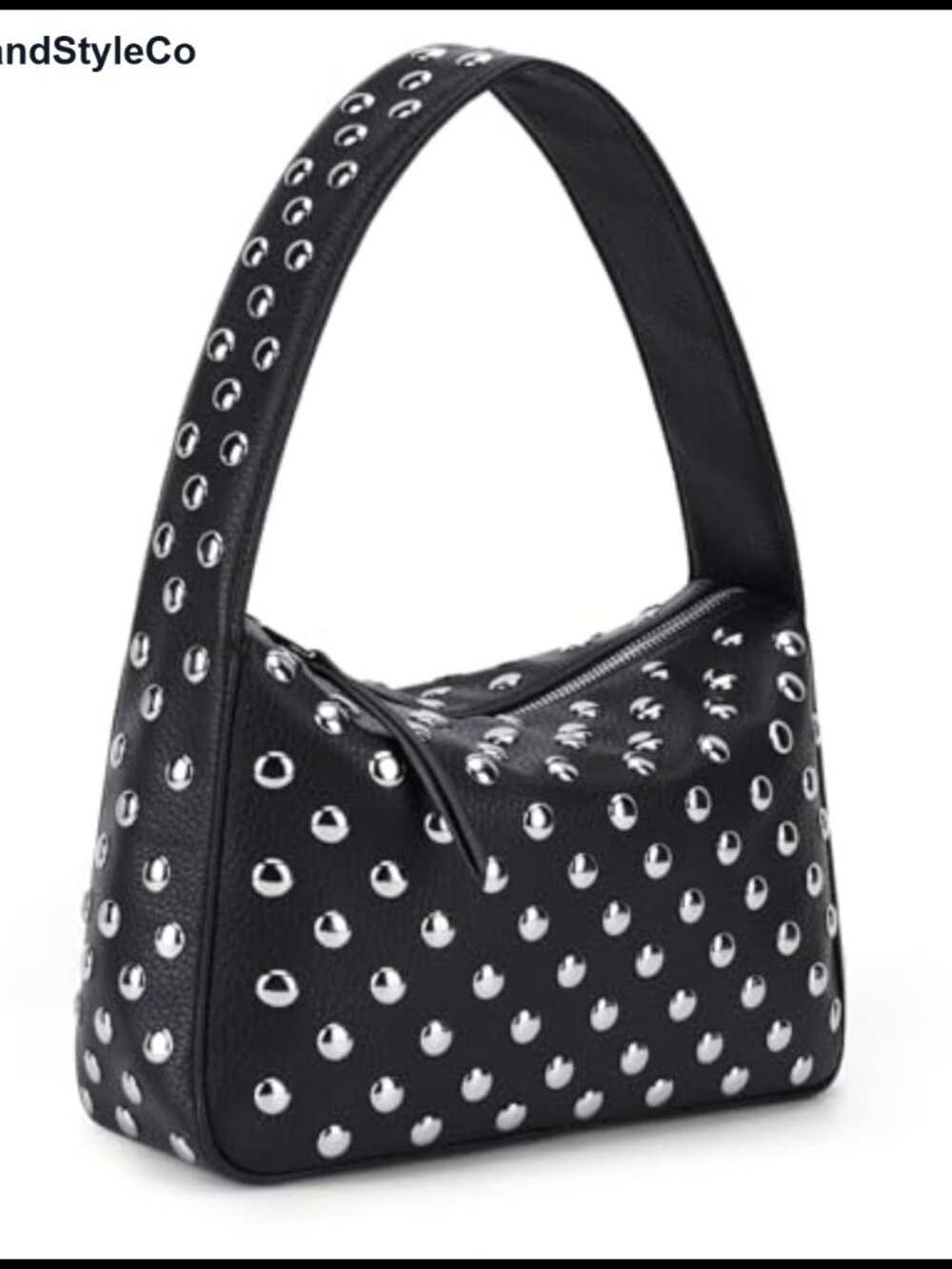 Studded Shoulder Bag for Women Faux Leather Y2K Purse Handbag
